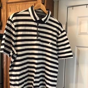 Nautica XL Blue and White Stripped Polo